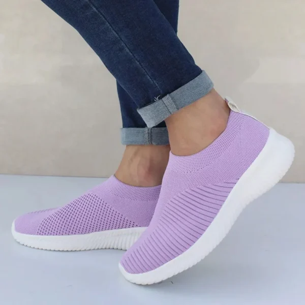 Women Shoes Knitting Sock Sneakers Women Spring Summer Slip On Flat Shoes Women Plus Size Loafers Flats Walking krasovki Famela - Image 7