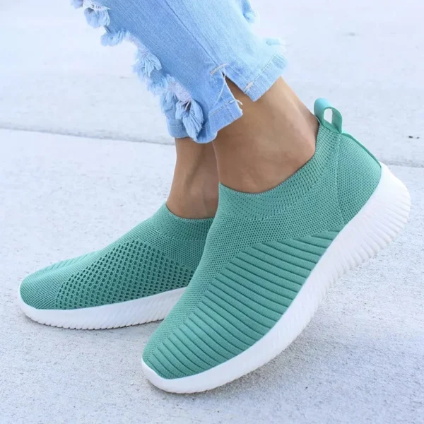 Women Shoes Knitting Sock Sneakers Women Spring Summer Slip On Flat Shoes Women Plus Size Loafers Flats Walking krasovki Famela - Image 11