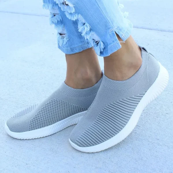 Women Shoes Knitting Sock Sneakers Women Spring Summer Slip On Flat Shoes Women Plus Size Loafers Flats Walking krasovki Famela - Image 9