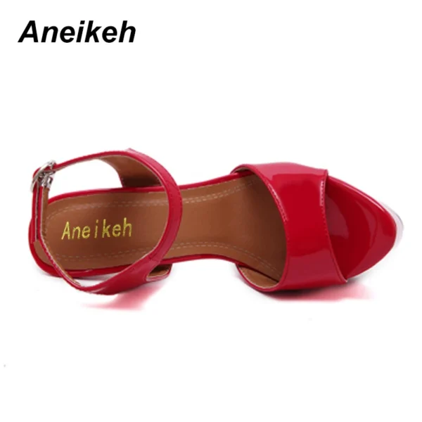 Aneikeh Big Shoe Size 41 42 43 44 45 46 16CM High Heels Sandals Summer Sexy Open Toe Party Dress Platform Gladiator Women Shoes - Image 5