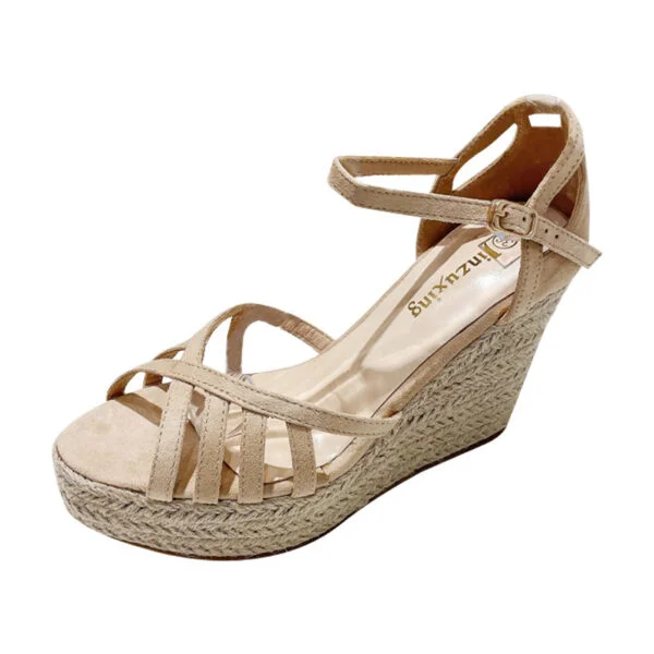 Women's Wedge Super High Heels Platform Hemp Rope Woven Peep Toe Sandals - Image 5