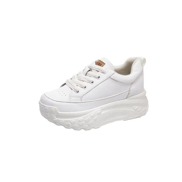 Women's White Shoes Lace Color Block - Image 3