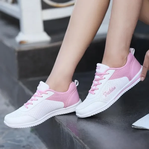 Women Sneakers Fashion Lace Up Shoes Woman Sneakers Flat Shoes For Women Soft Solid Color Tenis Feminino Female Footwear - Image 5