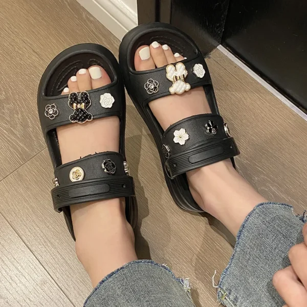 Women's Sandals 2024 New Arrival Fashion Slippers 6cm Thick Sole Comfortable Casual Beach Slides Popular Lovely Clogs For Girls - Image 14