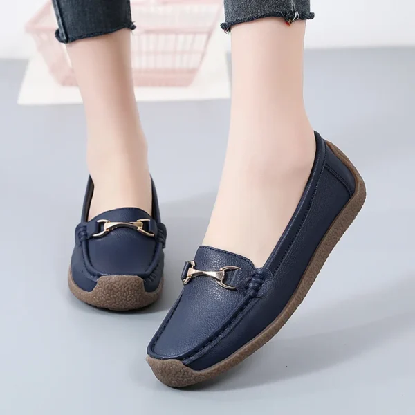 2024 New Spring /autumn Women Flats Genuine Leather Moccasins Woman Casual Shoes Slip-on Loafers Female Boat Shoes Big Size 44 - Image 7