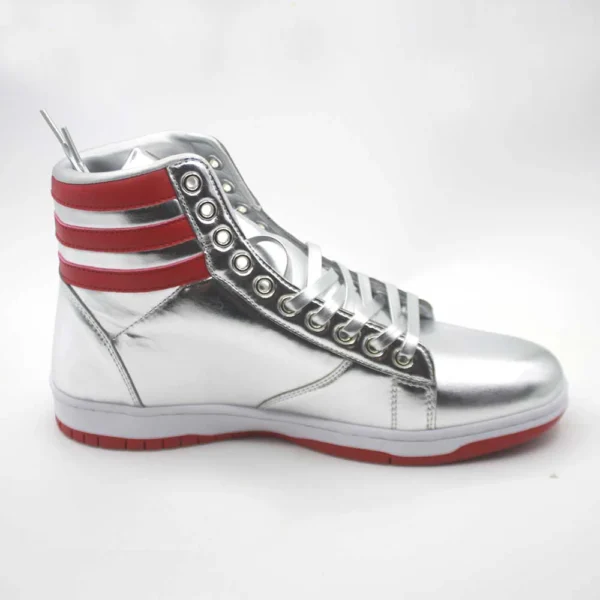 2024 MAGA President Donald Shoes Trump Gold Sneakers Mens Womens Casual Boots Road Shoes Silver High Top Battle Boots - Image 5