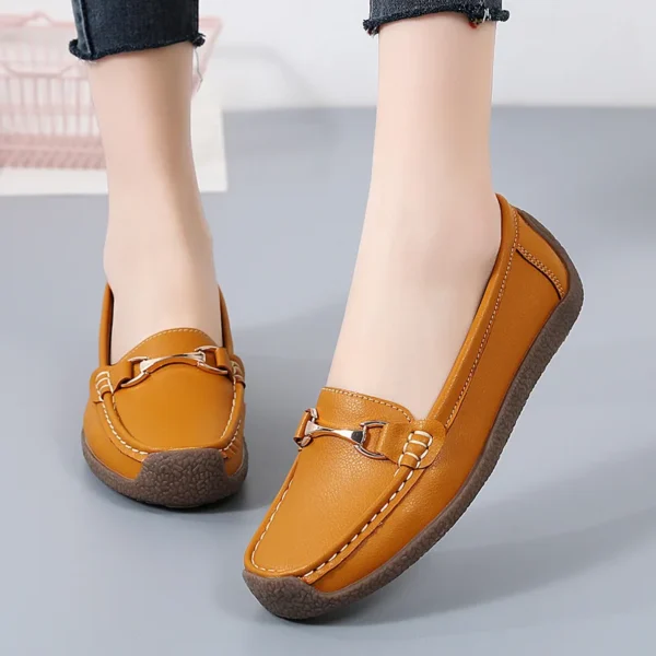 2024 New Spring /autumn Women Flats Genuine Leather Moccasins Woman Casual Shoes Slip-on Loafers Female Boat Shoes Big Size 44 - Image 11