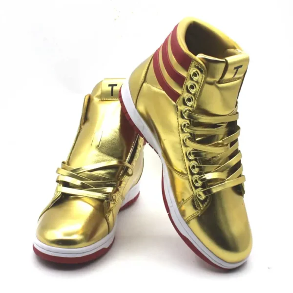 2024 MAGA President Donald Shoes Trump Gold Sneakers Mens Womens Casual Boots Road Shoes Silver High Top Battle Boots - Image 7