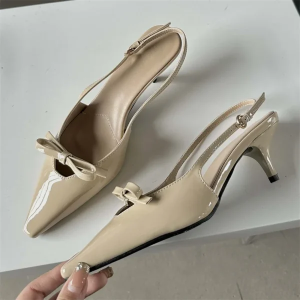 Eilyken Fashion Pointed Toe Pumps Sandals Elegant Woman Slingbacks Buckle Strap Thin Heels Female Wedding Party Mules Shoes - Image 3