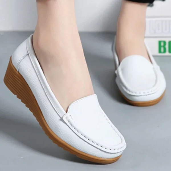 Women Shoes Soft Leather Shoes With Heels Loafers Black Flat Shoes Women's Moccasins Casual Zapatos Mujer Flats Female Footwear - Image 8