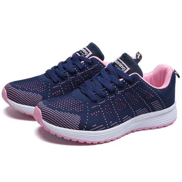 Women's Sneakers 2024 New Fashion Breathable Solid Color Walking Sneakers Women Mesh Fabric Lace Up Shoes Women Female Footwear - Image 9