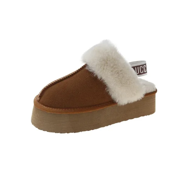 2023 New Leather Women Fashion Winter Indoor Solid Color Suede Fur Slippers Ladies Home Platform Warm Slip-on Women’s Shoes - Image 8