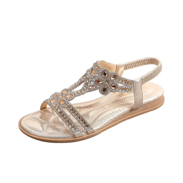 Big Size 35-43 Large Hollow Flat Bottom Diamond Sandals Bohemian Style Comfortable Women's Shoes Summer Sandalia Feminina