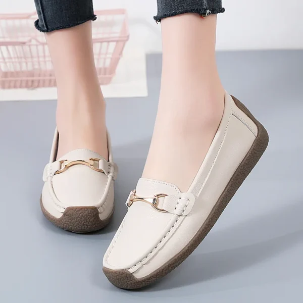 2024 New Spring /autumn Women Flats Genuine Leather Moccasins Woman Casual Shoes Slip-on Loafers Female Boat Shoes Big Size 44 - Image 10