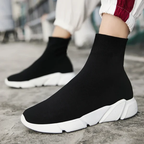 Classic Black Socks Runing Shoes Men High Sock Trainers Women Slip on Couple Casual Shoes Lightweight Sneakers Men basket homme - Image 3