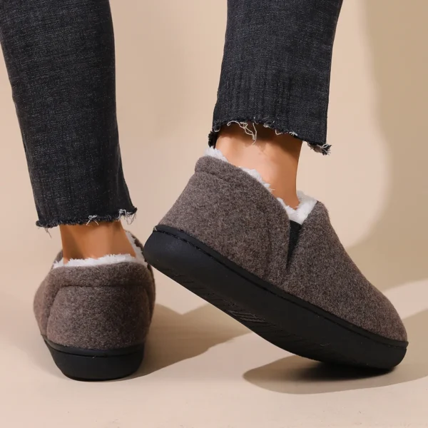 Bebealy New House Shoes Casual Women Shoes Winter Indoor Fluffy Home Shoes For Men Outdoor Antiskid High Ankle Furry Slippers - Image 2