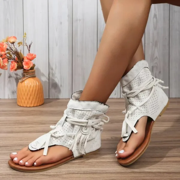 2024 Women Retro Sandals Gladiator Ladies Clip Toe Vintage Boots Casual Tassel Rome Fashion Summer Woman Shoes Female Sandalias - Image 4