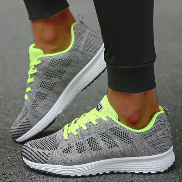 Women's Sneakers 2024 New Fashion Breathable Solid Color Walking Sneakers Women Mesh Fabric Lace Up Shoes Women Female Footwear - Image 5