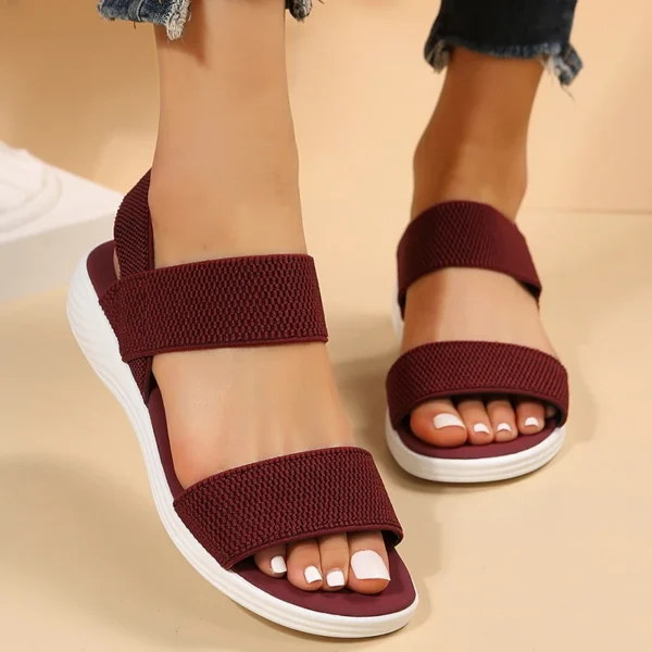 Women's Knit Elastic Cloth Wedge Sandals Slip On Lightweight Walking Sandals Women Plus Size Comfortable Summer Shoes Woman 2023 - Image 5