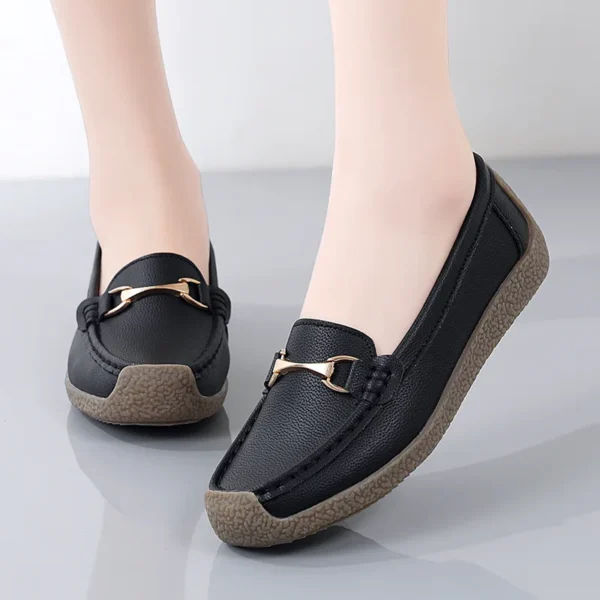 2024 New Spring /autumn Women Flats Genuine Leather Moccasins Woman Casual Shoes Slip-on Loafers Female Boat Shoes Big Size 44 - Image 8