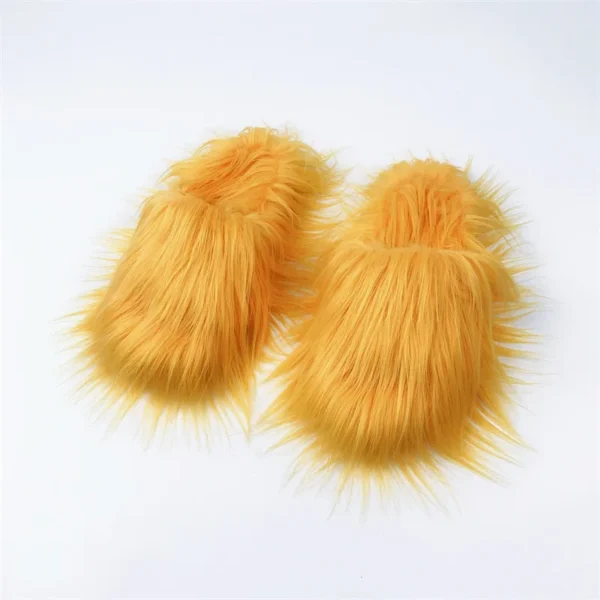 Faux Fur Slippers 2023 Women Winter Plush Warm Home Flat Slides Mongolian Wool Flip Flops Y2K Girls Furry Shoes Cute Slippers - Image 12