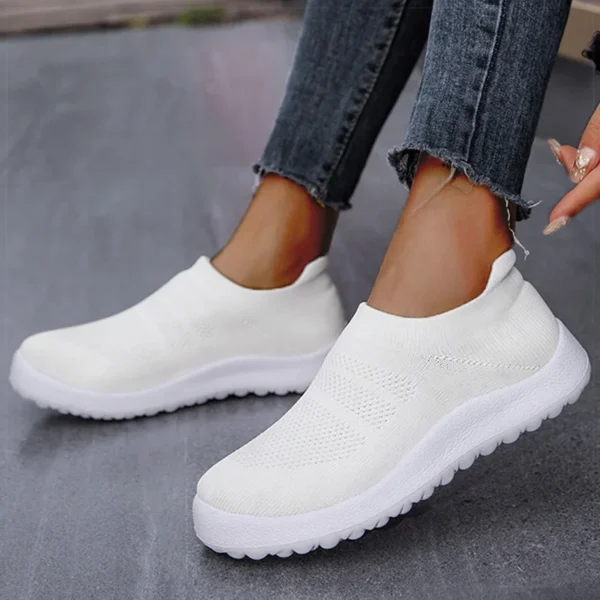 Women Sneakers For Summer Flat Shoes Women Slip On Sock Flats Shoes Casual Zapatillas Mujer Breather Sports Shoes Female Loafers - Image 2