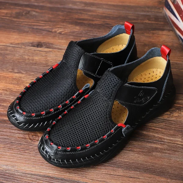 Big Size 38-48 Summer Driving Handmade Breathable Sandals Luxus Designer Men's Shoes Walking Hiking Boy Masculino Free Shipping - Image 2