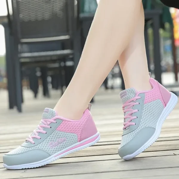 Women Sneakers Fashion Lace Up Shoes Woman Sneakers Flat Shoes For Women Soft Solid Color Tenis Feminino Female Footwear - Image 4