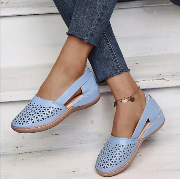 Women's Sandals 2022 Summer Handmade Ladies Shoes Leather Breathable Sandals Women Flats Retro Style Cusomized Support Slipper - Image 6