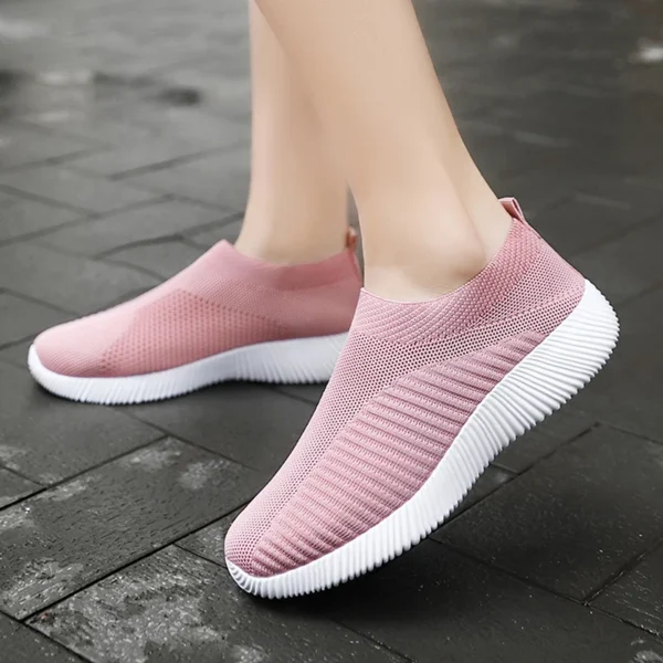 Women Vulcanized Shoes High Quality Women Sneakers Slip On Flats Shoes Women Loafers Plus Size 42 Walking Flat - Image 2