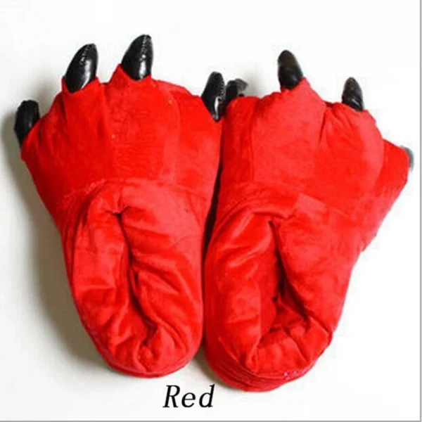 2023 Winter Warm Soft Indoor Floor Slippers Women Men Shoes Paw Funny Animal Christmas Monster Dinosaur Claw Plush Home - Image 7