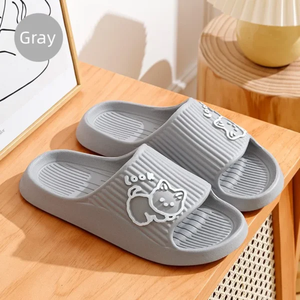 2023 Summer Women Slippers Bath Thick Platform Non-Slip Home Cat Cartoon Flip Flops Beach Sandals Ladies Slides Indoor Outdoor - Image 7