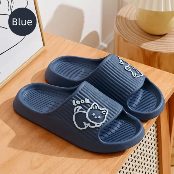 2023 Summer Women Slippers Bath Thick Platform Non-Slip Home Cat Cartoon Flip Flops Beach Sandals Ladies Slides Indoor Outdoor - Image 8