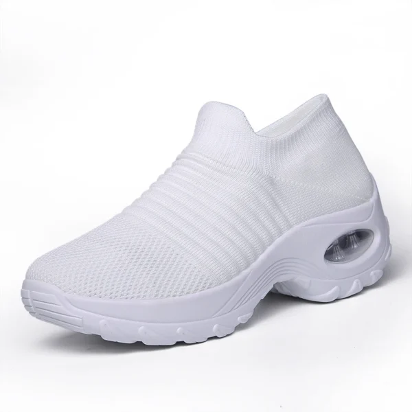 Women's Casual Sports Socks Sneakers Fashionable Thick Sole Air Cushion, Elevated Sloping Heel Rocking Shoes - Image 14