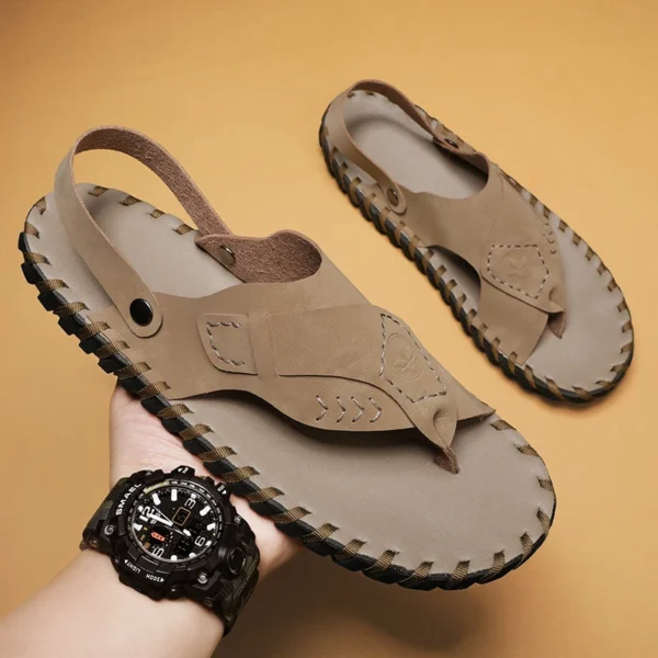 2024 Summer Men Sandal Hollow Casual Sneakers Male Outdoor Non-slip Beach Sandals Slip-On Casual Shoes for Man Soft Flat Shoes - Image 4