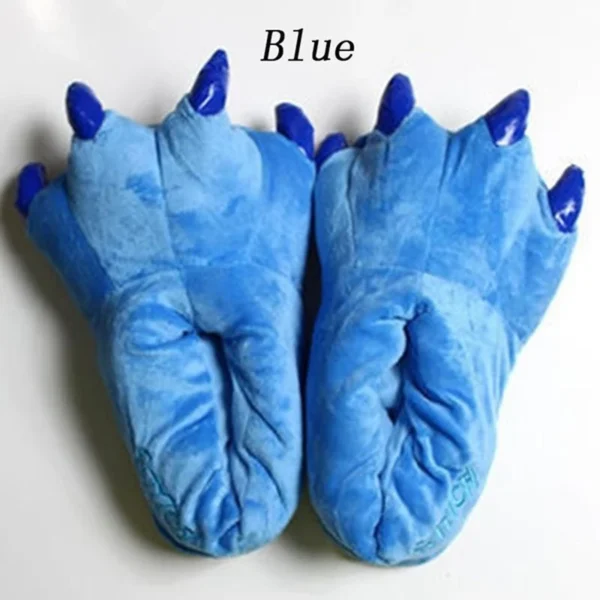 2023 Winter Warm Soft Indoor Floor Slippers Women Men Shoes Paw Funny Animal Christmas Monster Dinosaur Claw Plush Home - Image 11