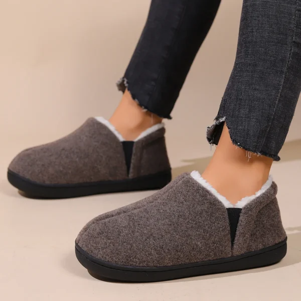 Bebealy New House Shoes Casual Women Shoes Winter Indoor Fluffy Home Shoes For Men Outdoor Antiskid High Ankle Furry Slippers - Image 3