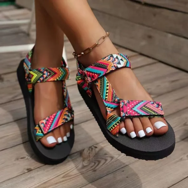 2023 Summer Flat Women's Shoes Hemp Rope Set Foot Beach Sandals Outdoor All-match Casual Slippers Large Size Women Sandals - Image 6