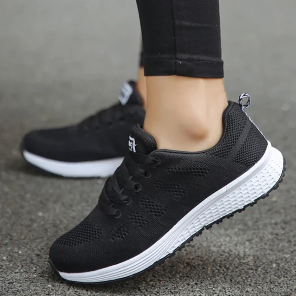 Women's Sneaker 2024 New Fashion Breathable Trainers Comfortable Sneakers Mesh Fabric Lace Up Women's Tennis Shoes For Women - Image 11