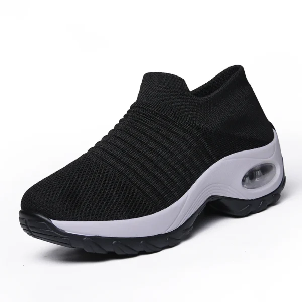 Women's Casual Sports Socks Sneakers Fashionable Thick Sole Air Cushion, Elevated Sloping Heel Rocking Shoes - Image 13