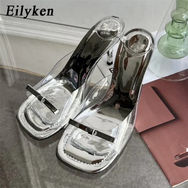 Eilyken Summer Fashion Butterfly-knot Satin Women Slipper Slip On Ladies Sandal Thin High Heel Outdoor Dress Slides Shoes - Image 10