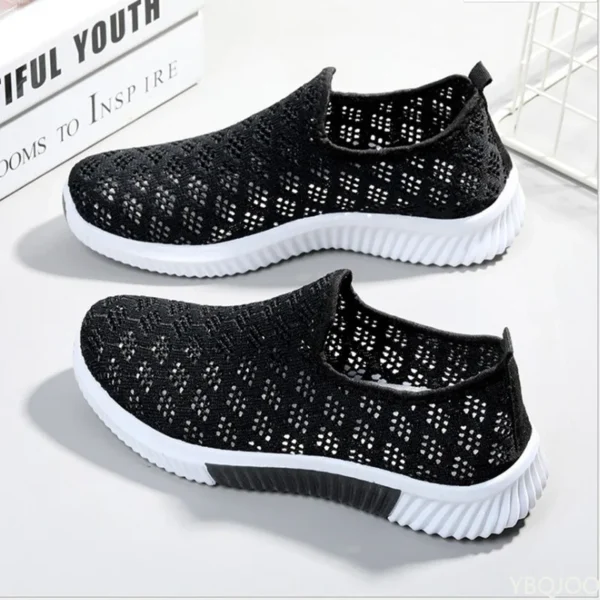 2022 New Fashion Mesh Shoes Women Shoes Mesh Sports Shoes Breathable Flats Soft Sole Casual Sneakers - Image 3