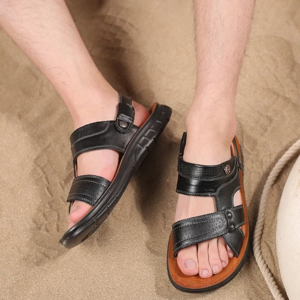 Classic Summer Men's Sandals Sandals for Men Outdoor Beach SlippersOutdoor New Leather Shoes Sandalias De Hombre - Image 4