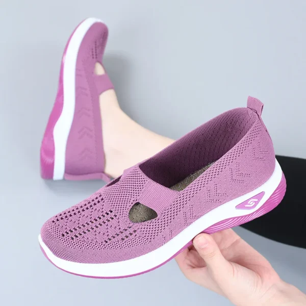 Women's New Summer Shoes Mesh Breathable Sneakers Light Slip on Flat Platform Casual Shoes Ladies Anti-slip Walking Woven Shoes - Image 6