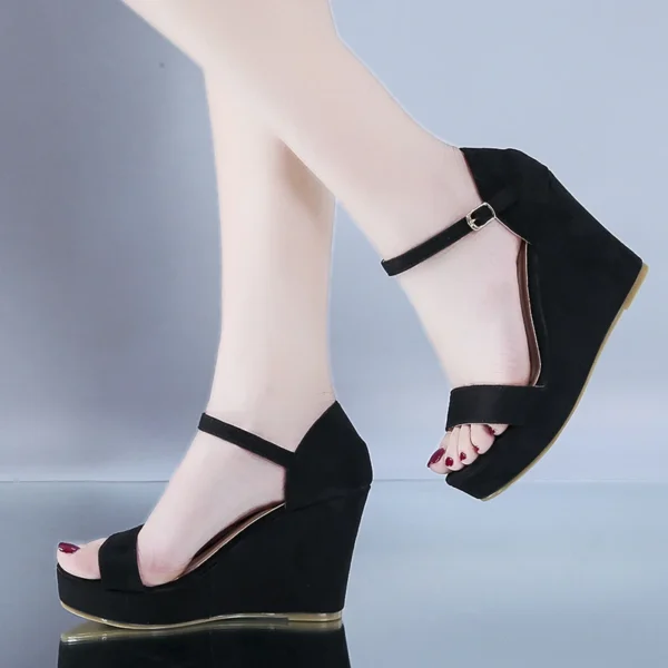 2024 New Women Shoes Platform Sandals Women Peep Toe High Wedges Heel Ankle Buckles Sandalia Espadrilles Female Sandals Shoes - Image 2