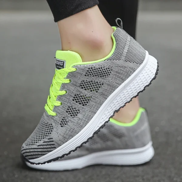 Women's Sneaker 2024 New Fashion Breathable Trainers Comfortable Sneakers Mesh Fabric Lace Up Women's Tennis Shoes For Women - Image 10