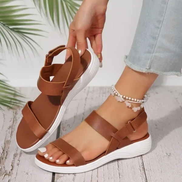 Women's Knit Elastic Cloth Wedge Sandals Slip on Lightweight Walking Sandals Women Plus Size Comfortable Summer Shoes Woman 2024