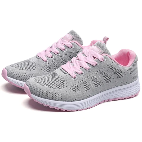 Women's Sneakers 2024 New Fashion Breathable Solid Color Walking Sneakers Women Mesh Fabric Lace Up Shoes Women Female Footwear - Image 10