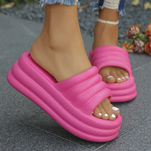 Chunky Platform Slippers for Women 2024 Summer Comfort Soft Sole Beach Shoes Slides Woman Thick Bottom Non-Slip Sandals Ladies - Image 5