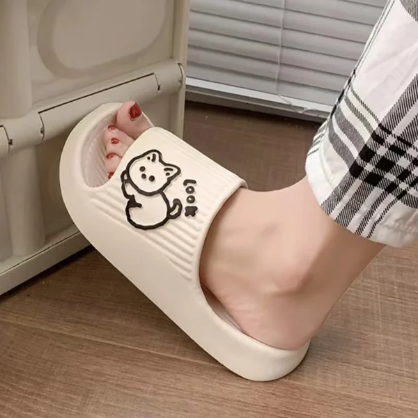 2023 Summer Women Slippers Bath Thick Platform Non-Slip Home Cat Cartoon Flip Flops Beach Sandals Ladies Slides Indoor Outdoor - Image 4